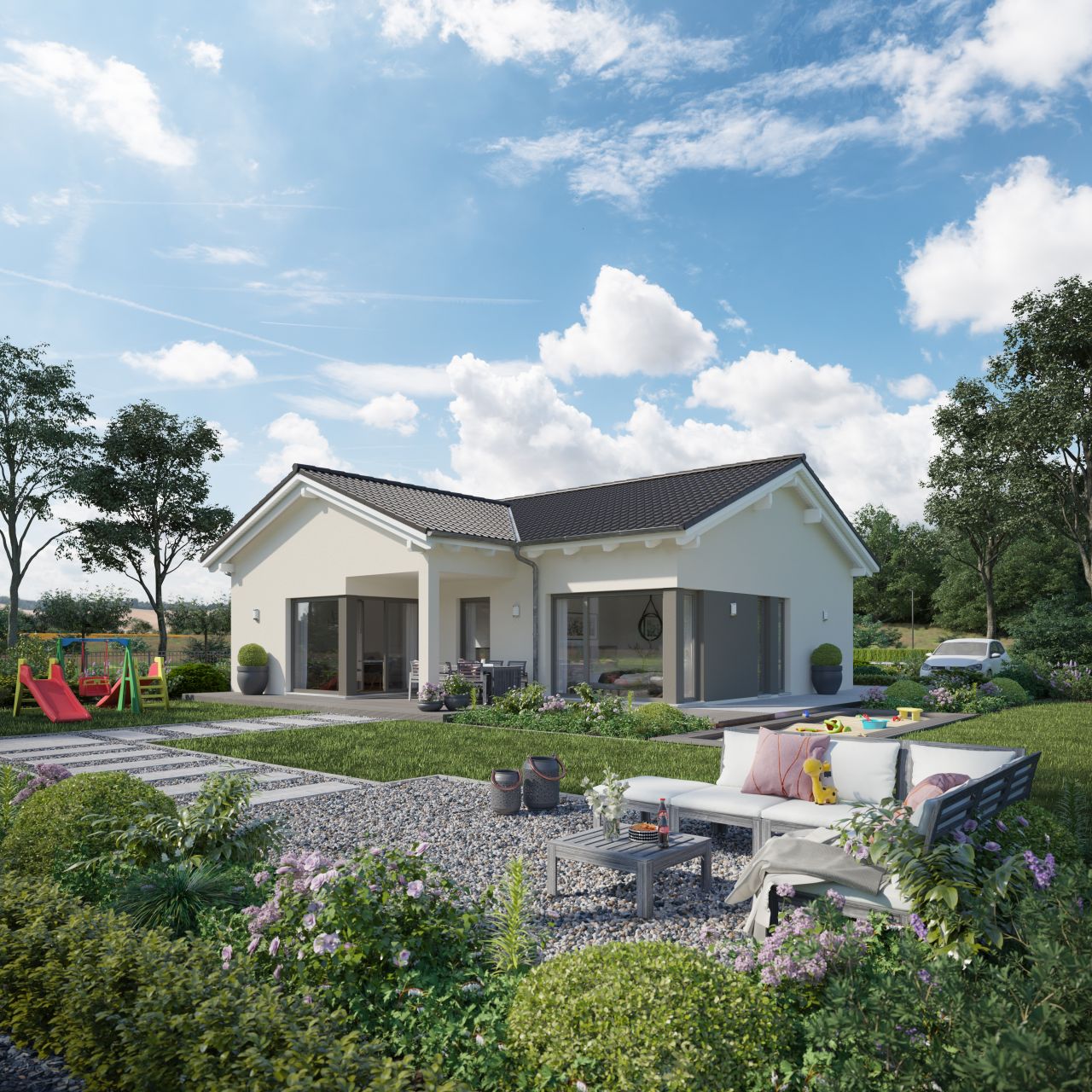 LivingHaus Solution 82 – Puristischer Bungalow mit individuellem Wohlfühlkonzept